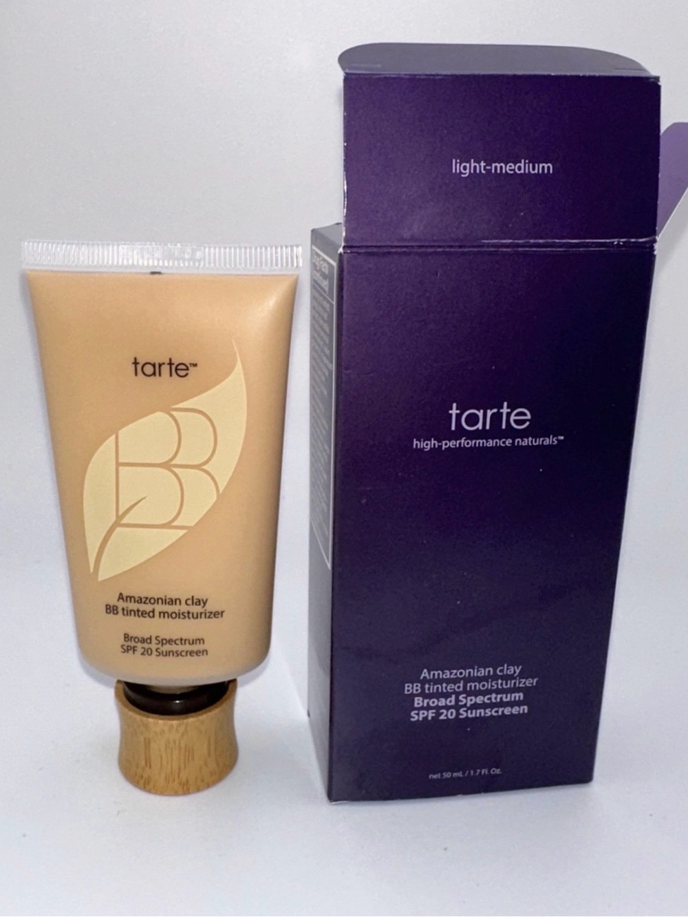 tarte BB Tinted Moisturizer - Beige and Deep Purple Packaging